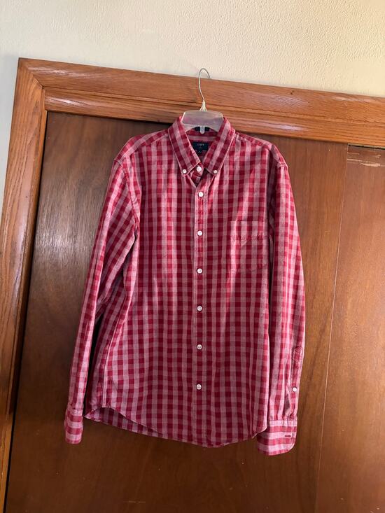 J.Crew Other - J.Crew Jaspe Button Down Shirt Mens M Red Gingham Plaid Long Sleeve Cotton
